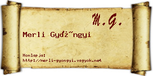 Merli Gyöngyi névjegykártya